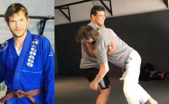 Ashton Kutcher Training BJJ with UFC’s Paulo Costa