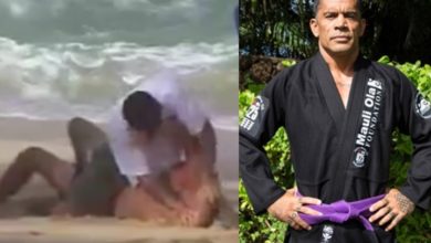 Surfer Brah Paddles into Surf Competition; Gets Greeted By Jiu-Jitsu Beach Enforcer