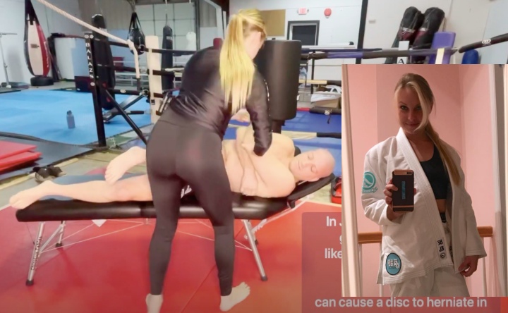 Female Chiropractor & BJJ Practitioner Massages & Cracks BJJ Brown Belt’s Neck
