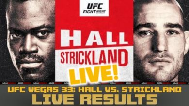 UFC Vegas 33 live results Hall vs Strickland