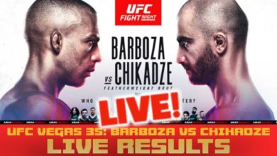 UFC Vegas 35 live results Barboza vs Chikadze