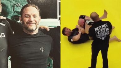 [Watch] Tom Hardy Submits Opponent With Triangle Choke