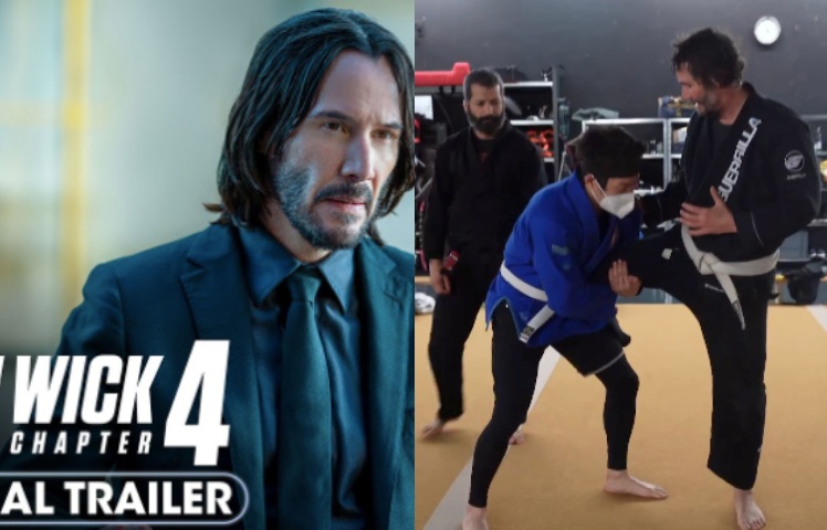 Dave Camarillo enseigne à Keanu Reeves un étranglement triangulaire volant sur le tournage de John Wick 4