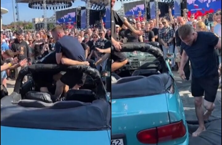 Car-Jitsu Match Goes Wrong As Grappler Gets Leg Cut By Broken Windshield
