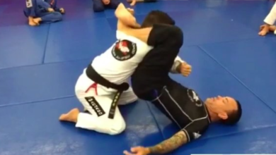 Eddie Bravo Demonstrates Effectiveness of the Rubber Guard On Gi Wearing Opponent