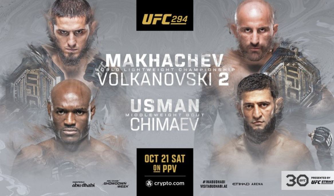 UFC 294, Islam Makhachev, Alexander Volkanovski, Khamzat Chimaev, Kamaru Usman, UFC, Résultats