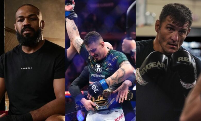 Tom Aspinall, Jon Jones, and Stipe Miocic