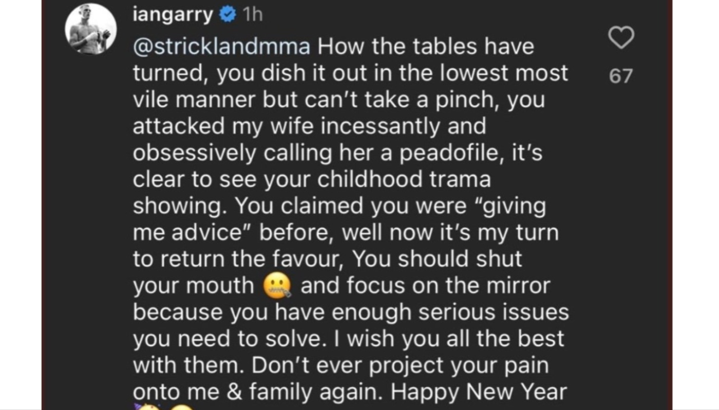 Ian Garry répond à Sean Strickland