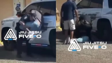 [WATCH] Police Officer Skillfully Executes A Double Leg Takedown & Kimura On Unruly Suspect