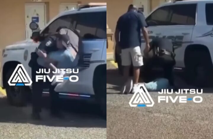 [WATCH] Police Officer Skillfully Executes A Double Leg Takedown & Kimura On Unruly Suspect