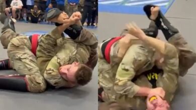 [GRAPHIC] Soldier Breaks Own Leg While Attempting A Buggy Choke Submission