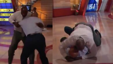 Watch: Shaquille O’Neal Takes Down & Grapples with Charles Barkley