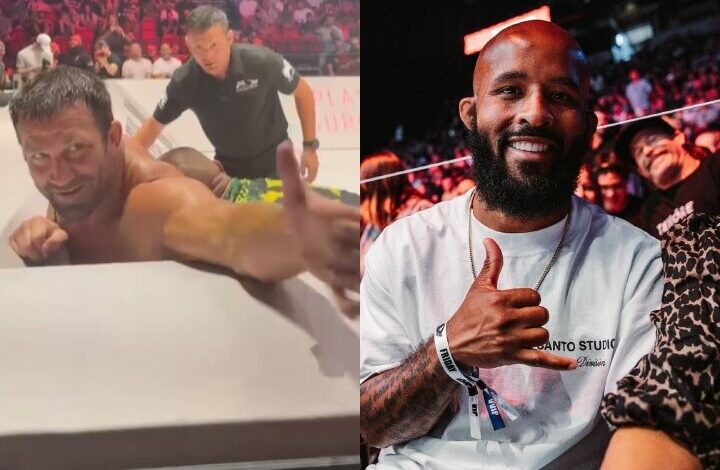 [WATCH] Luke Rockhold High-Fives Mighty Mouse – Mid-Match At CJI