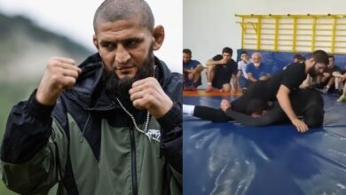Khamzat Chimaev Trains with 3 Time Olympic Wrestling Champion Saitiev