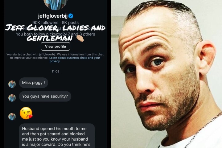 Jeff Glover reçoit des critiques après avoir prétendument envoyé des messages conflictuels à l'épouse de la ceinture noire du BJJ