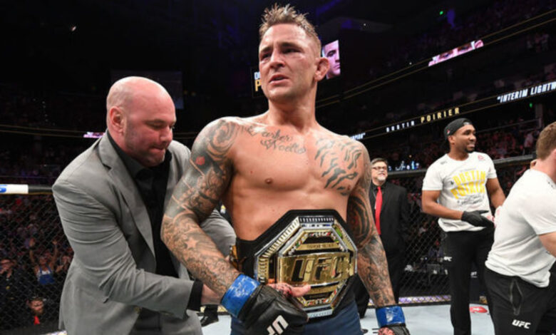 Dustin Poirier and Dana White