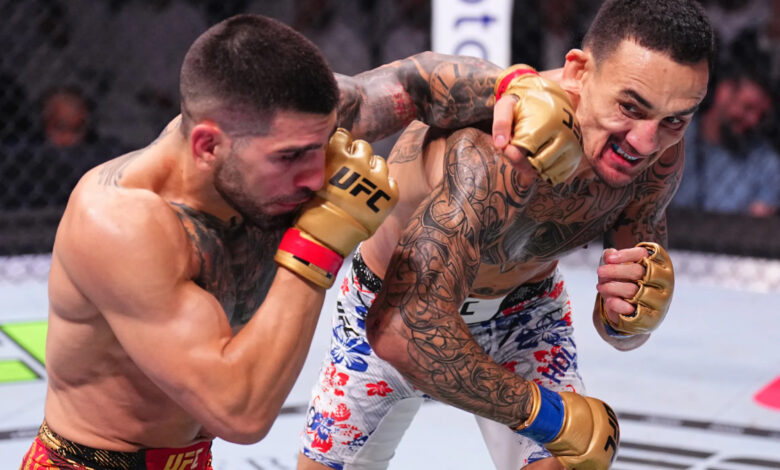 Max Holloway punched by Ilia Topuria