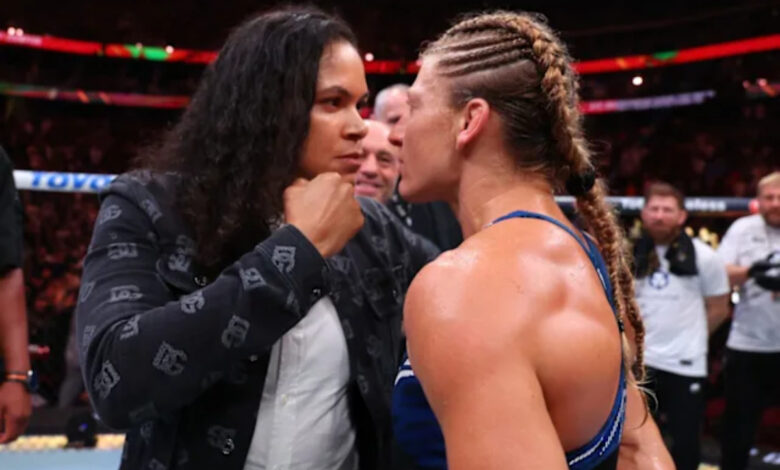 Amanda Nunes and Kayla Harrison staredown, UFC 316
