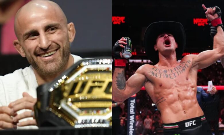 Alexander Volkanovski and Diego Lopes post-Noche UFC