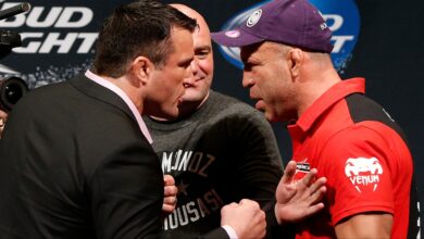 Chael Sonnen and Wanderlei Silva face off ahead of their fight