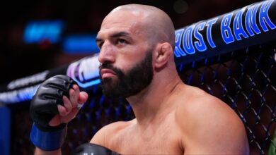 Jared Gordon enters the Octagon for his fight at Noche UFC 3 in San Antonio