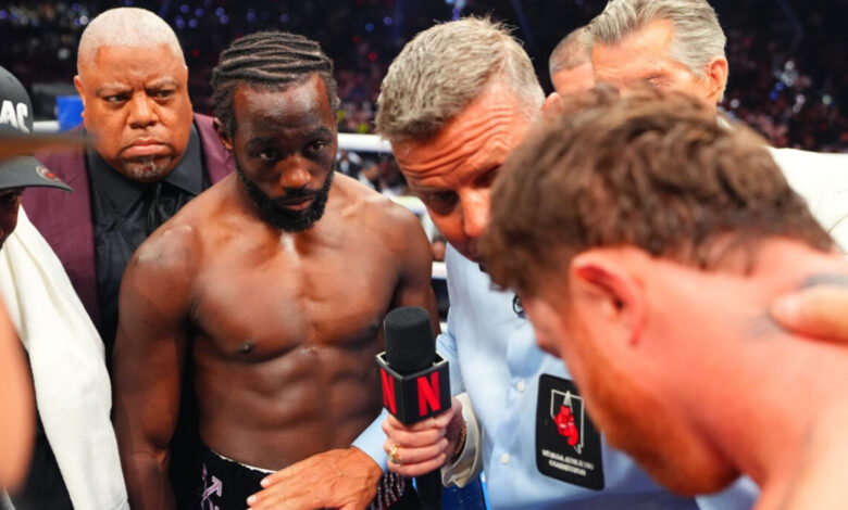 Terence Crawford and Canelo Alvarez face off