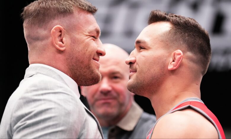 Conor McGregor and Michael Chandler face off on the set of The Ultimate Fighter 31