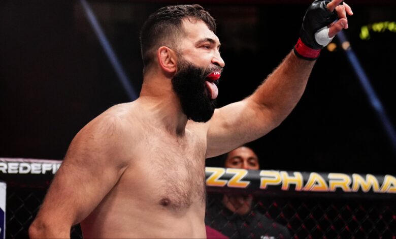 Andrei Arlovski enters the Octagon for his fight at UFC 303 in Las Vegas