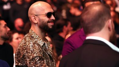 Andrew Tate attends UFC 313 in Las Vegas