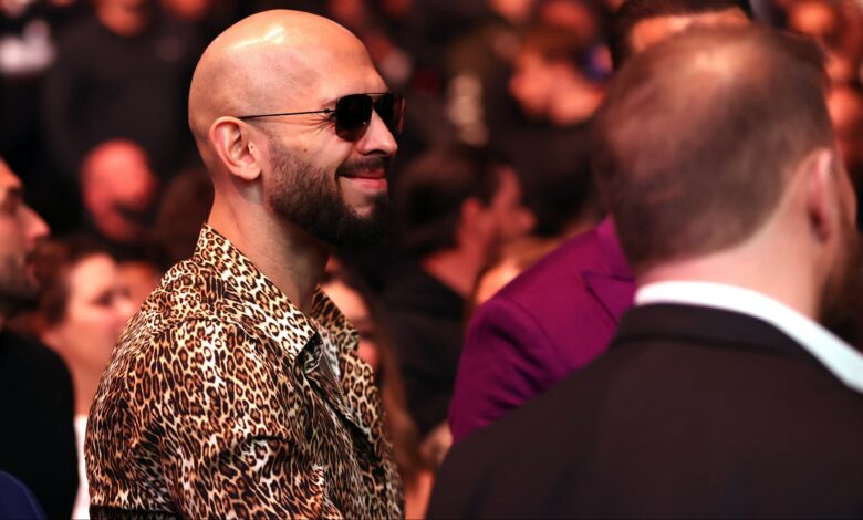 Andrew Tate attends UFC 313 in Las Vegas