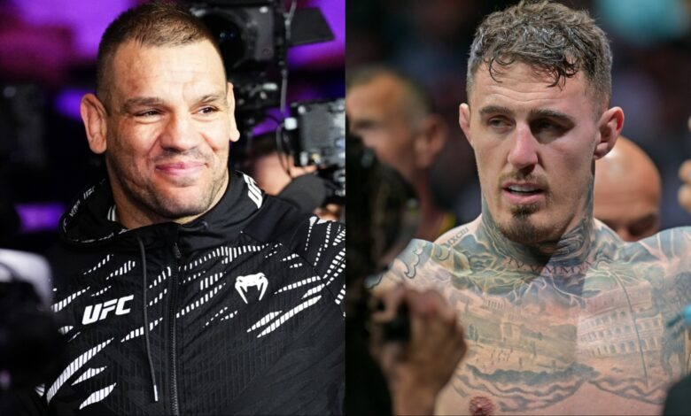 Ante Delija walks to the Octagon for his fight at UFC Paris, opposite Tom Aspinall in the cage at UFC 321