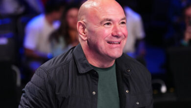 UFC CEO Dana White watches fight