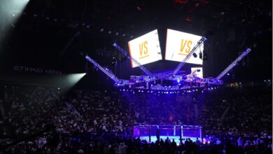 View of the arena mid-event at UFC Abu Dhabi