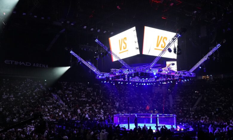 View of the arena mid-event at UFC Abu Dhabi