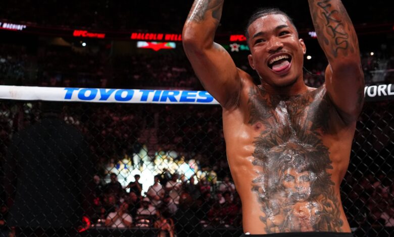 Malcolm Wellmaker celebrates after a knockout win at UFC Atlanta
