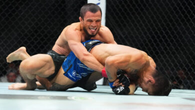 Umar Nurmagomedov controls Mario Bautista at UFC 321