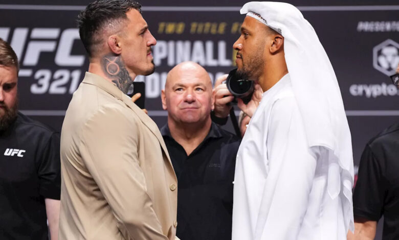 Tom Aspinall and Ciryl Gane faceoff