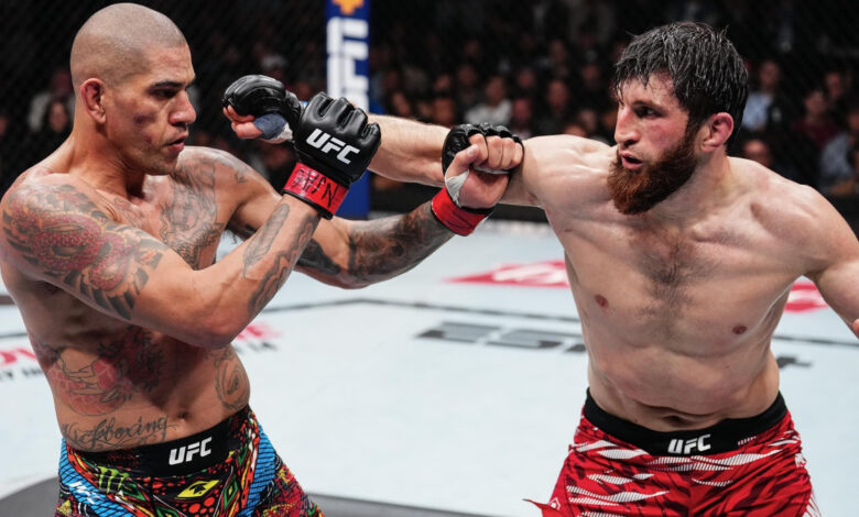 Magomed Ankalaev throws strike at Alex Pereira