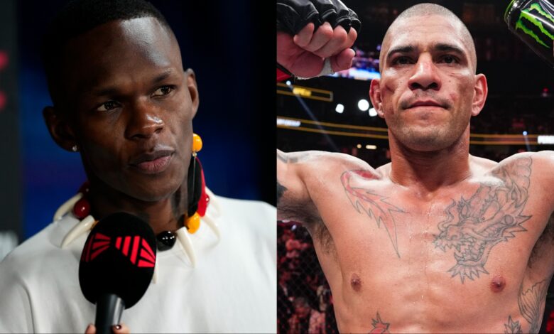 Israel Adesanya gets interviewed ahead of UFC 305, opposite Alex Pereira after his loss to Magomed Ankalaev at UFC 313