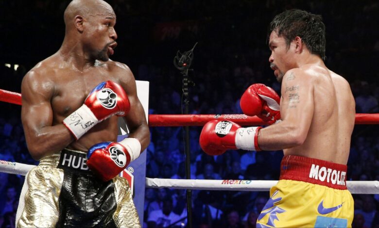 Floyd Mayweather and Manny Pacquiao fight in Las Vegas in 2015