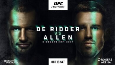 UFC Vancouver, Results, Reinier de Ridder, Brendan Allen, UFC