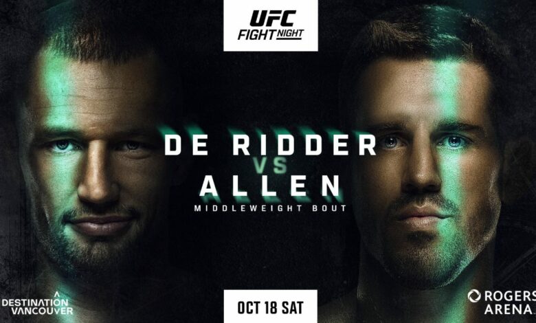 UFC Vancouver, Results, Reinier de Ridder, Brendan Allen, UFC