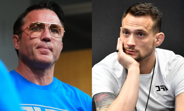 Chael Sonnen appears backstage at UFC 319, opposite James Krause backstage at a UFC event