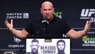 Dana White speaks during UFC press conference