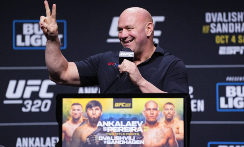 Dana White gesture at UFC press conference
