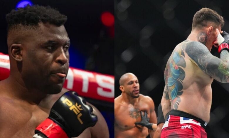 Francis Ngannou Tom Aspinall eye poke