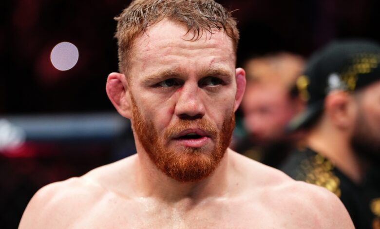 Jack Della Maddalena reacts after his loss at UFC 322