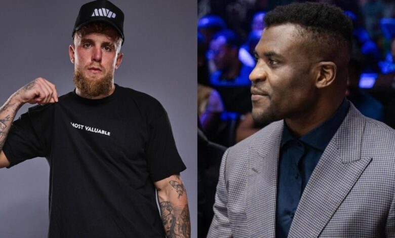 Jake Paul and Francis Ngannou side-by-side