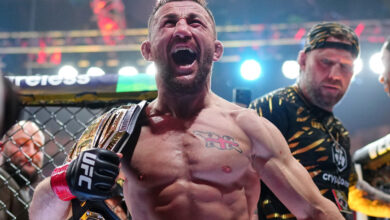 Merab Dvalishvili UFC title defense celebration