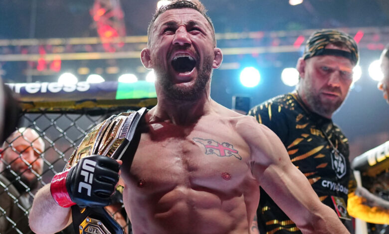 Merab Dvalishvili UFC title defense celebration